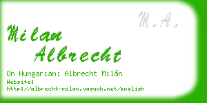 milan albrecht business card